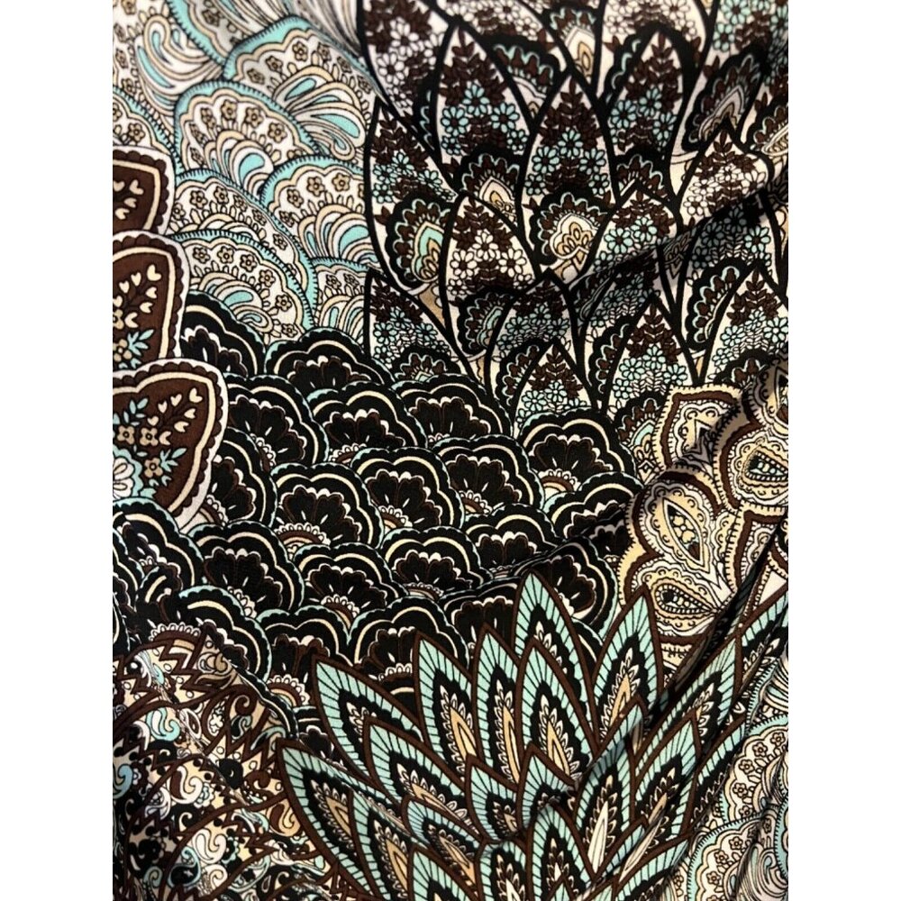 Connected Dress 8 Paisley Stretch Career Washable Black Gray Blue New - Picture 6 of 11